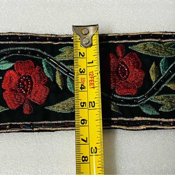 Streets Ahead Anthro Vintage-Inspired Embroidered Leather and Fabric Belt - Picture 11 of 16